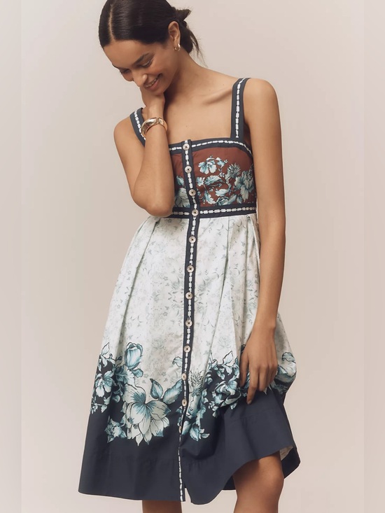 Anthropologie Dresses & Skirts - Maeve
Sleeveless Square-Neck Button-Front Midi Dress
